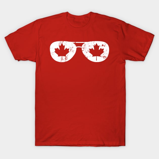 Canada Flag Sunglasses T-Shirt by Mila46